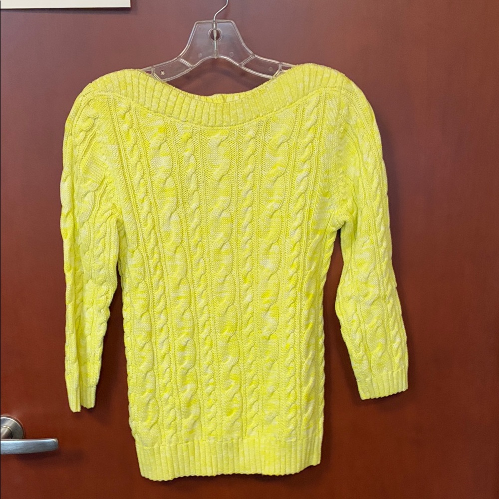 Lands' End Bright Yellow Off-the-Shoulder Sweater